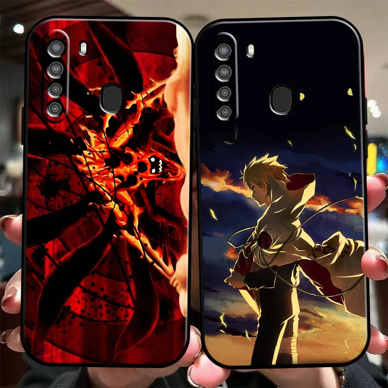 

Japan NARUTO Anime Phone Case For Samsung Galaxy A01 A02 A10 A10S A31 A22 A20 4G 5G Black Carcasa Liquid Silicon Silicone Cover
