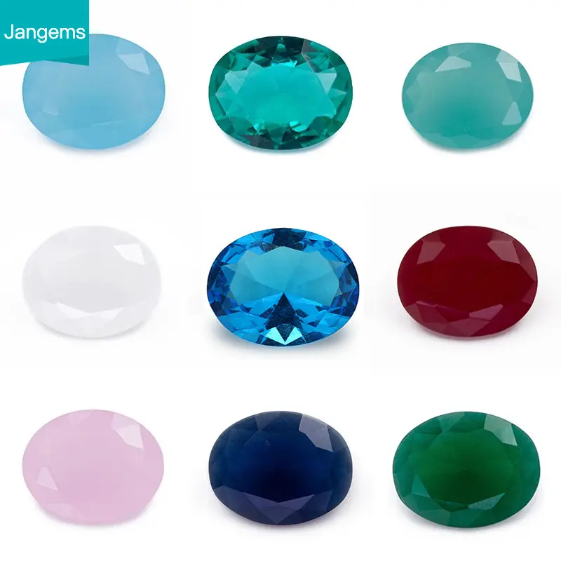 

100pcs 2x3-13x18mm Oval Shape Loose Glass Stone Blue Pink Rose Red Green Light SeaBlue Black White Violet Color Jewelry Making