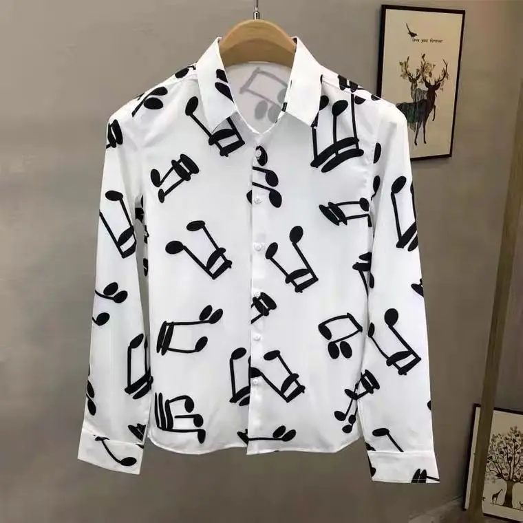Men's spring and autumn new long sleeve shirt Korean fashion slim high quality men's shirt stylist handsome jacket
