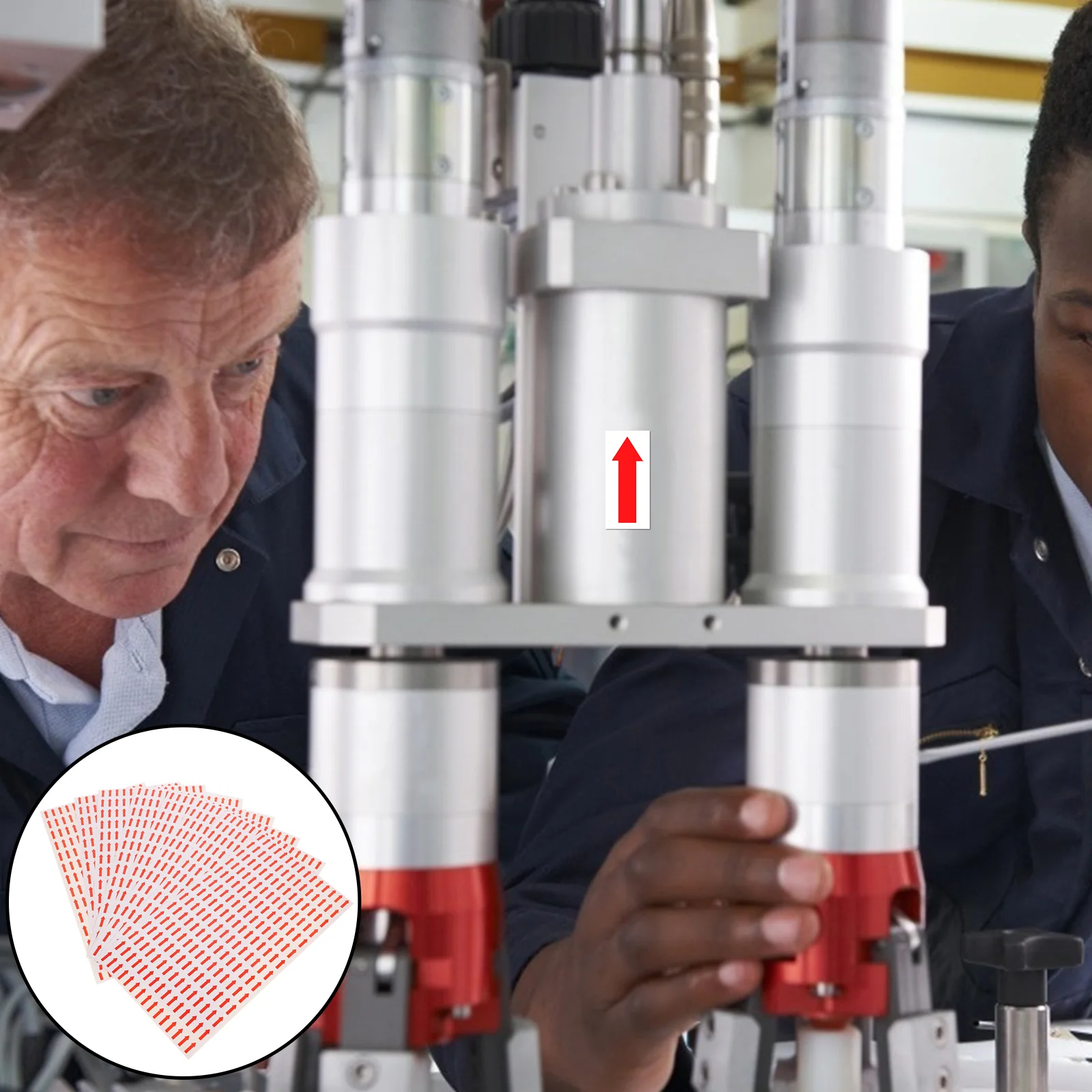 

50 Sheets Self Adhesive Label Stickers Square Hot Melt Indicator Tags Arrow Indication