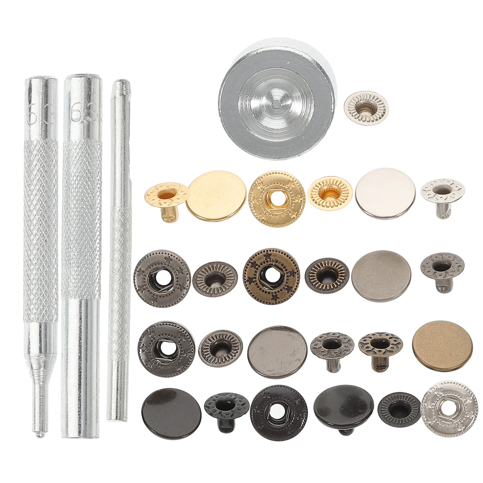 

1 Set Metal Snap Button Snap Fasteners Kit for Clothes Jackets Bags Bracelets