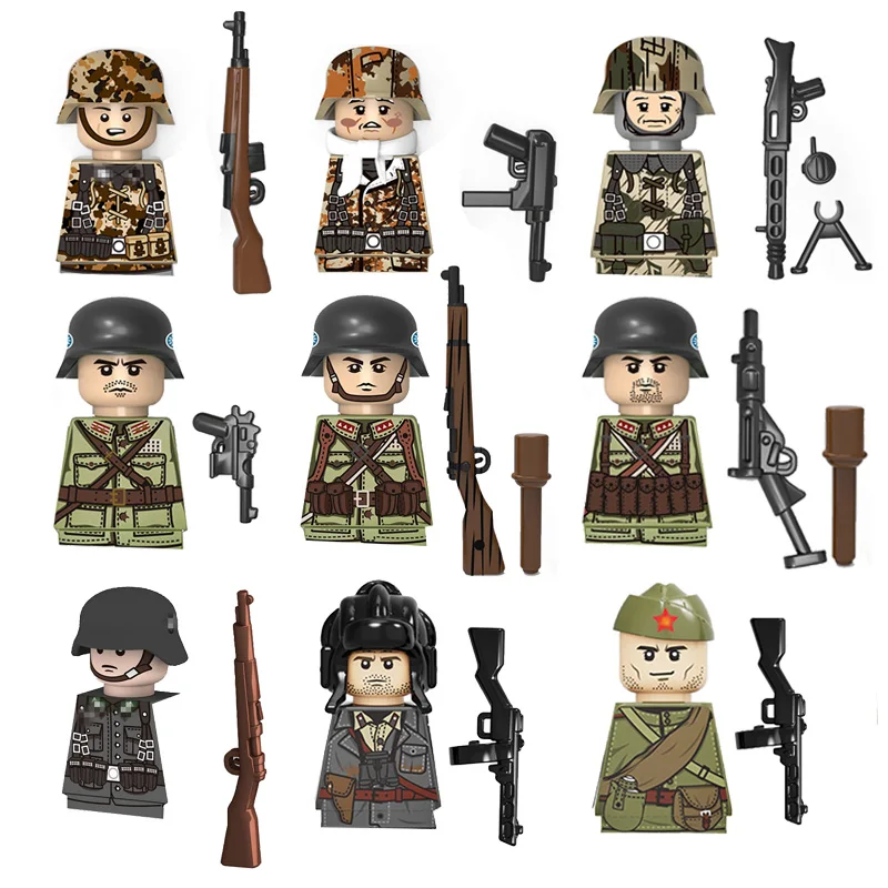 

Kids Toys WW2 Military Wars Mini Armed Assault Forces Weaponry Model Small Particles Assembly Building Blocks Birthday Gifts