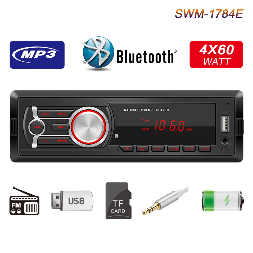 

Универсальная автомобильная Съемная панель 12 В, автомобильный Bluetooth mp3-плеер, FM-радио, U-диск, SD-карта, хост