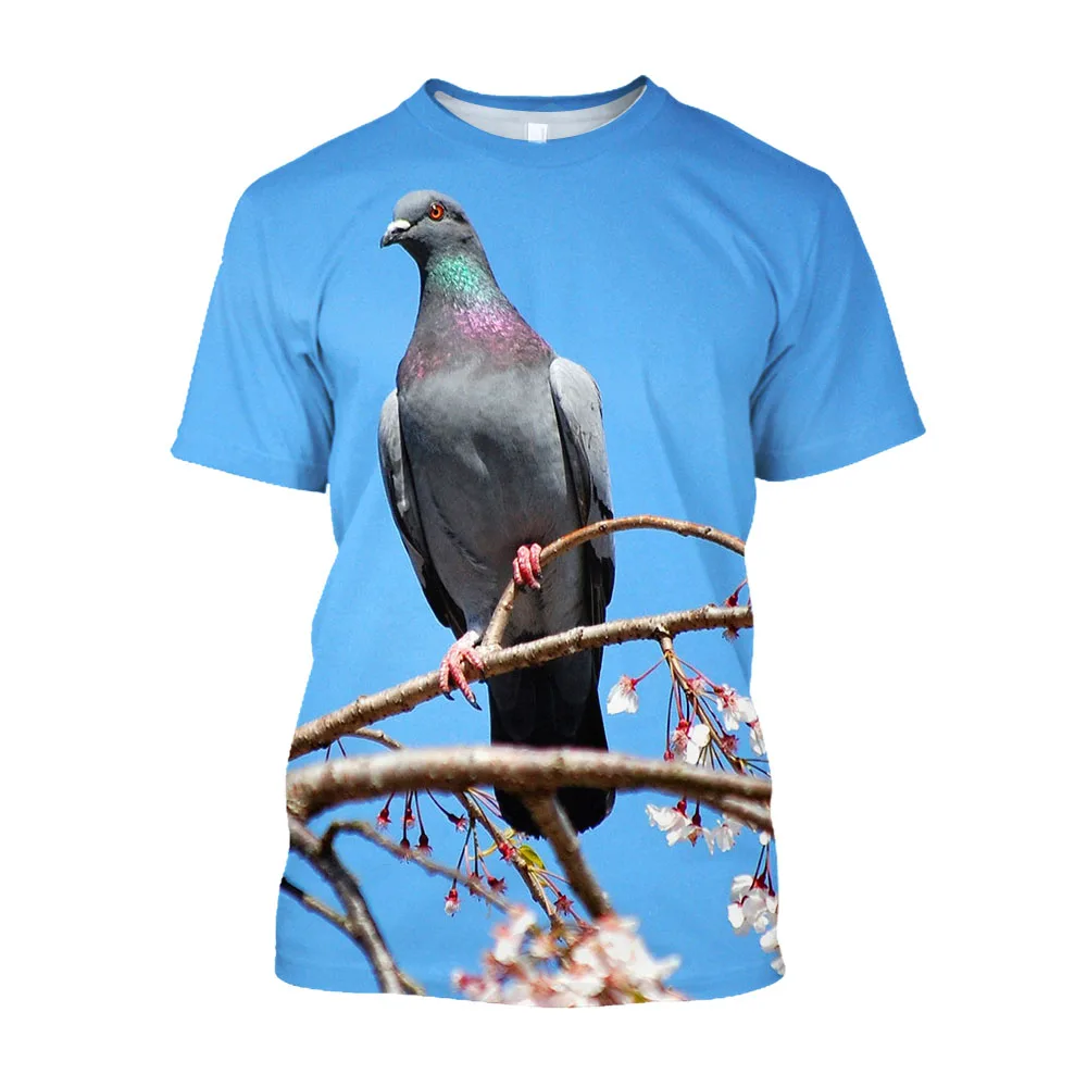 Новая летняя забавная мужская/женская футболка с голубем модная повседневная
