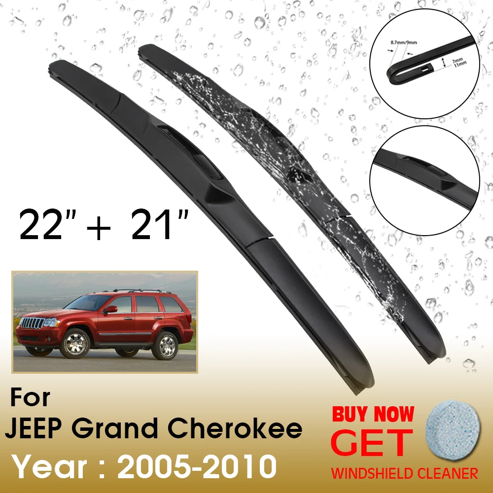 

Car Wiper Blade For JEEP Grand Cherokee 22"+21" 2005-2010 Front Window Washer Windscreen Windshield Wipers Blades Accessories
