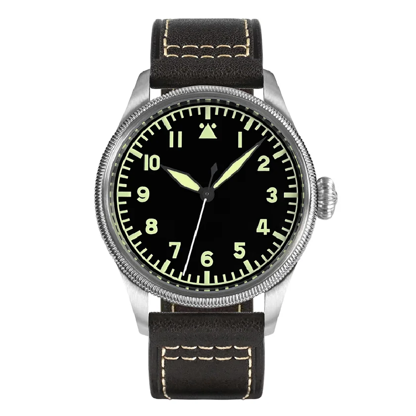 

San Martin Men Aviator Watch 38.5mm Sport Automatic Military Mechanical Wristwatch 100M Waterproof C3 Luminous Sapphire YN55