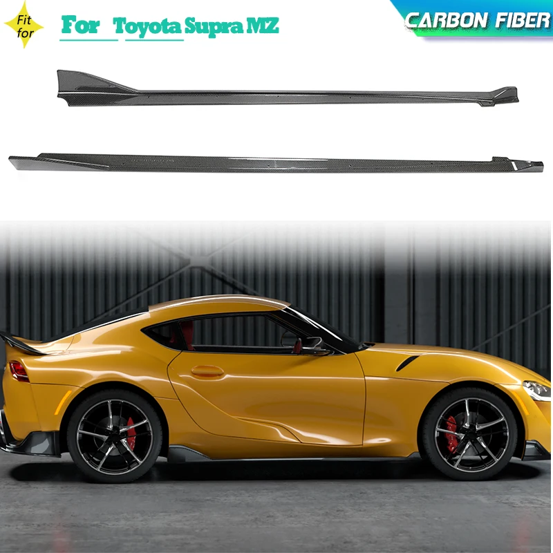 

Автомобильные боковые юбки, комплекты кузова для Toyota Supra MZ 2019 2020, удлинитель бампера для боковой двери, фартук для защиты губ, углеродное волокно