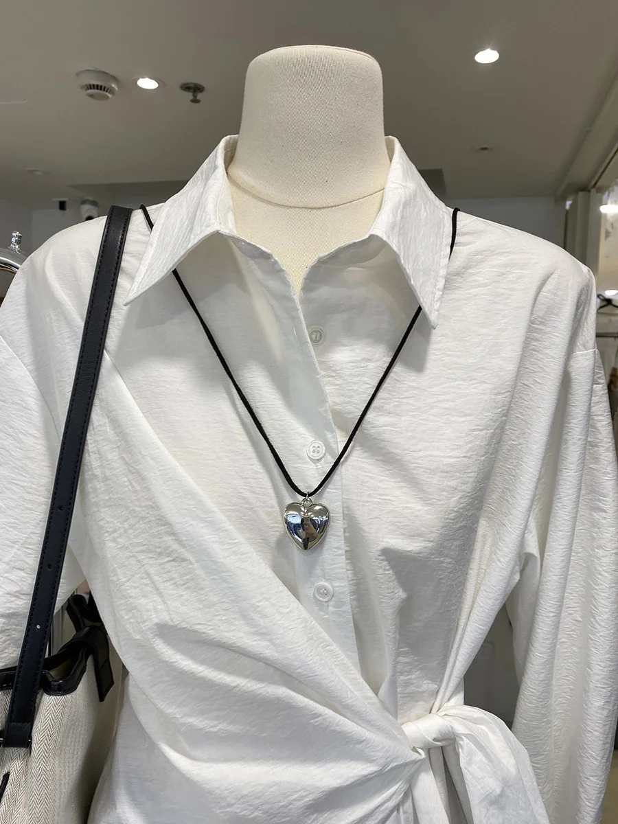 Женские рубашки с длинными рукавами Design Sense ранняя осень 2024 новая утягивающая