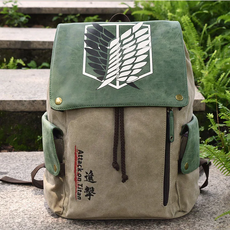 

Anime Backpack Attack on Titan Backpack Cartoon Canvas School Bag Female Men Bagpack Plecak Canvas Travel Outdoor Bags