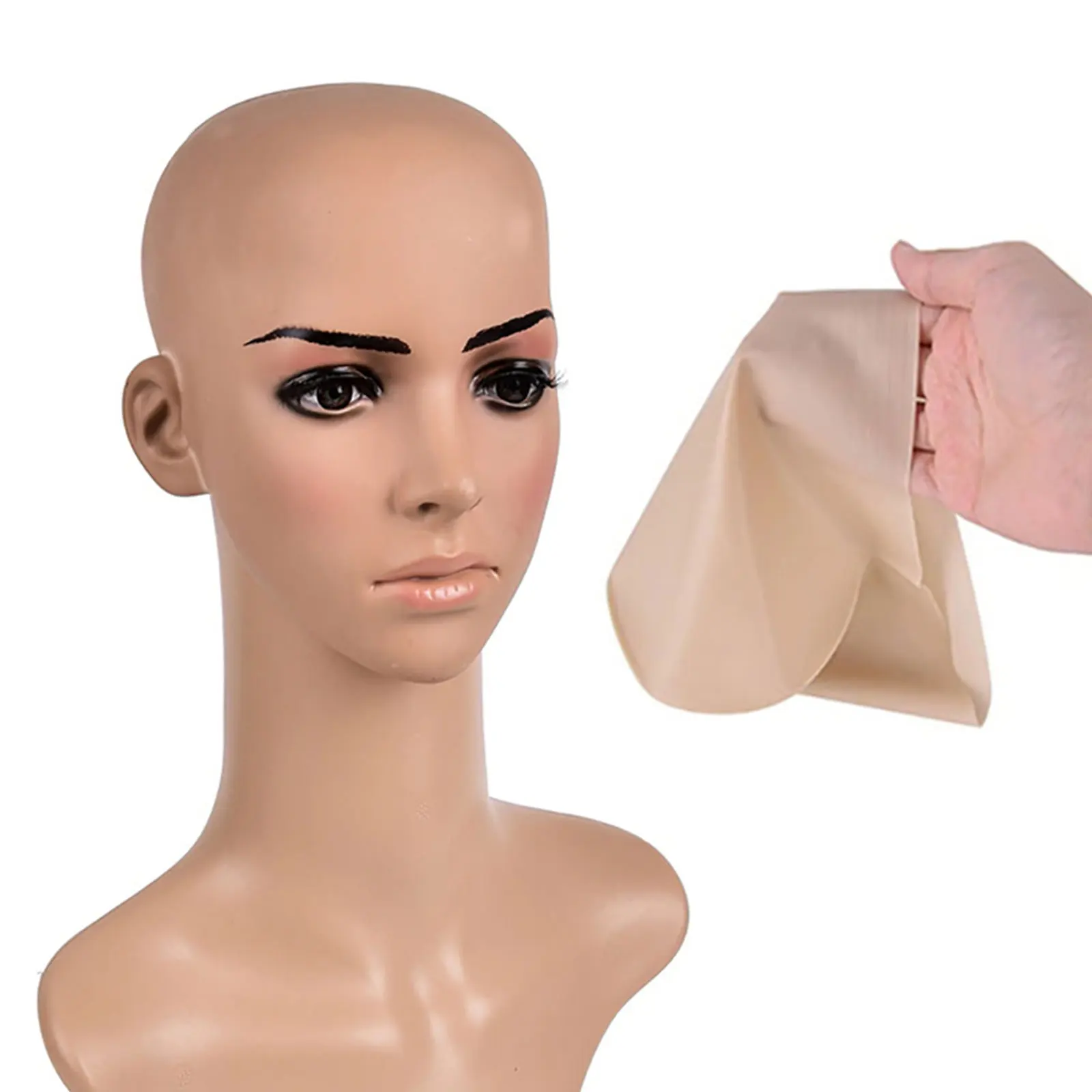 

Funny Latex Skin Fake Bald Head Unisex Fancy Film Party Dress Skin Head Wig Cap Latex Mask Hat Halloween Comedy Party Supplies