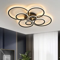 modern ceiling lamp led home lighting nordic creative ceiling living room bedroom chandelier black multilayer gloss ring ceiling