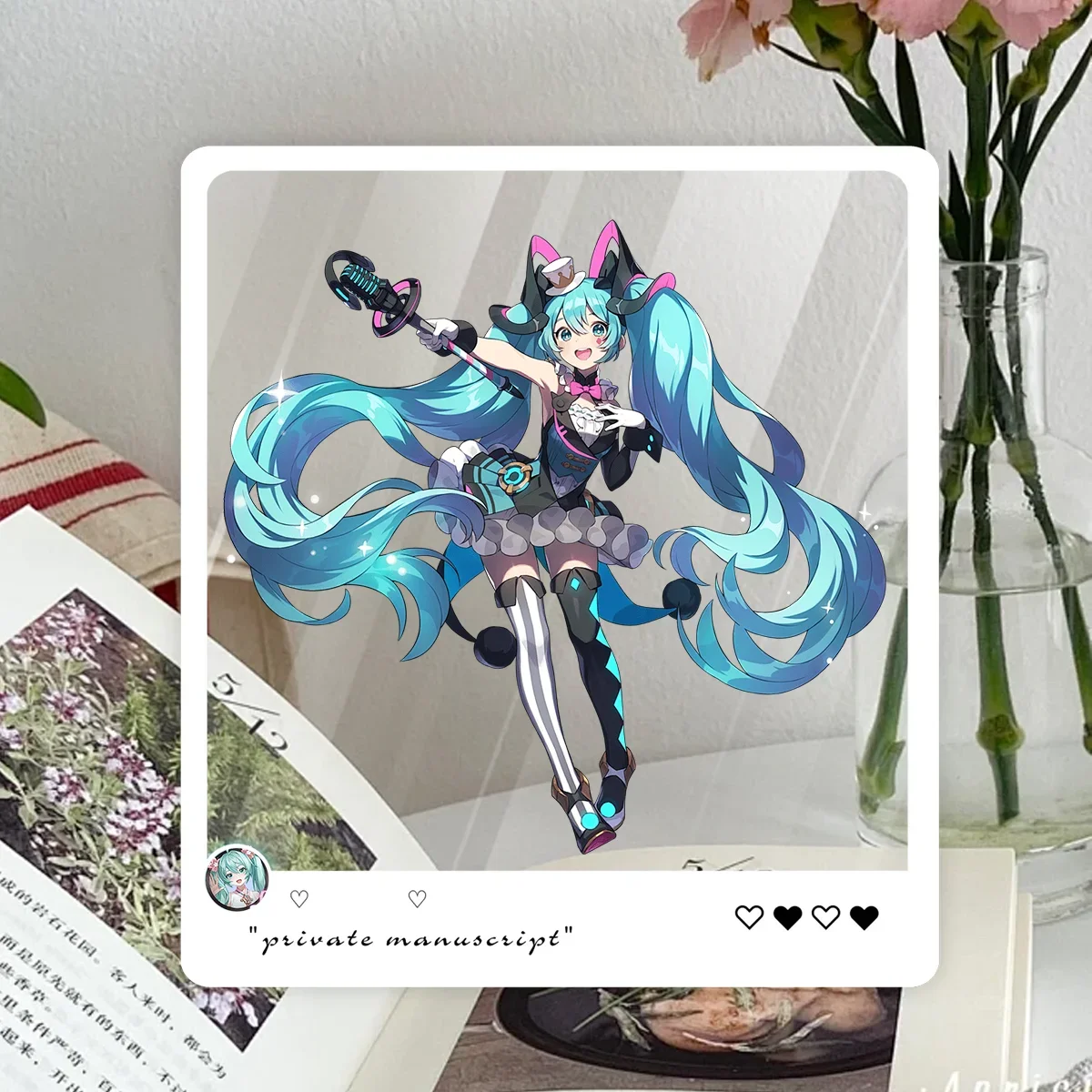 9 см Hatsune Miku реквизит для фотосессии DIY акриловая коллекционная карта аниме