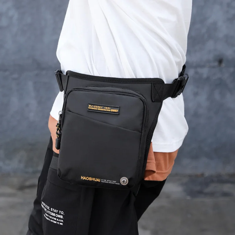 

New Nylon Waterproof Drop Leg Bags Thigh Hip Bum Belt Bag Waist Fanny Pack Men's Travel Riding Motorcycle Crossbody Shoulder Bag