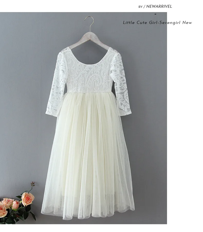 Лидер продаж летнее кружевное детское платье с цветами для девочек свадебной