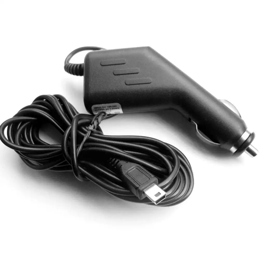 

5V 0.5A Car Mini USB Video recorder Curved Car Charger Port for Auto DVR Camera GPS Video Recorder Black Color F9X0