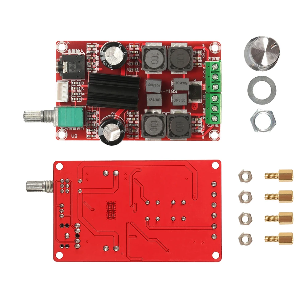 

XH-M189 TPA3116D2 Dual Channel 2*50W High-end Digital Stereo Power Amplifier Board TPA3116 Adjustable Amplifier Module DC 24V
