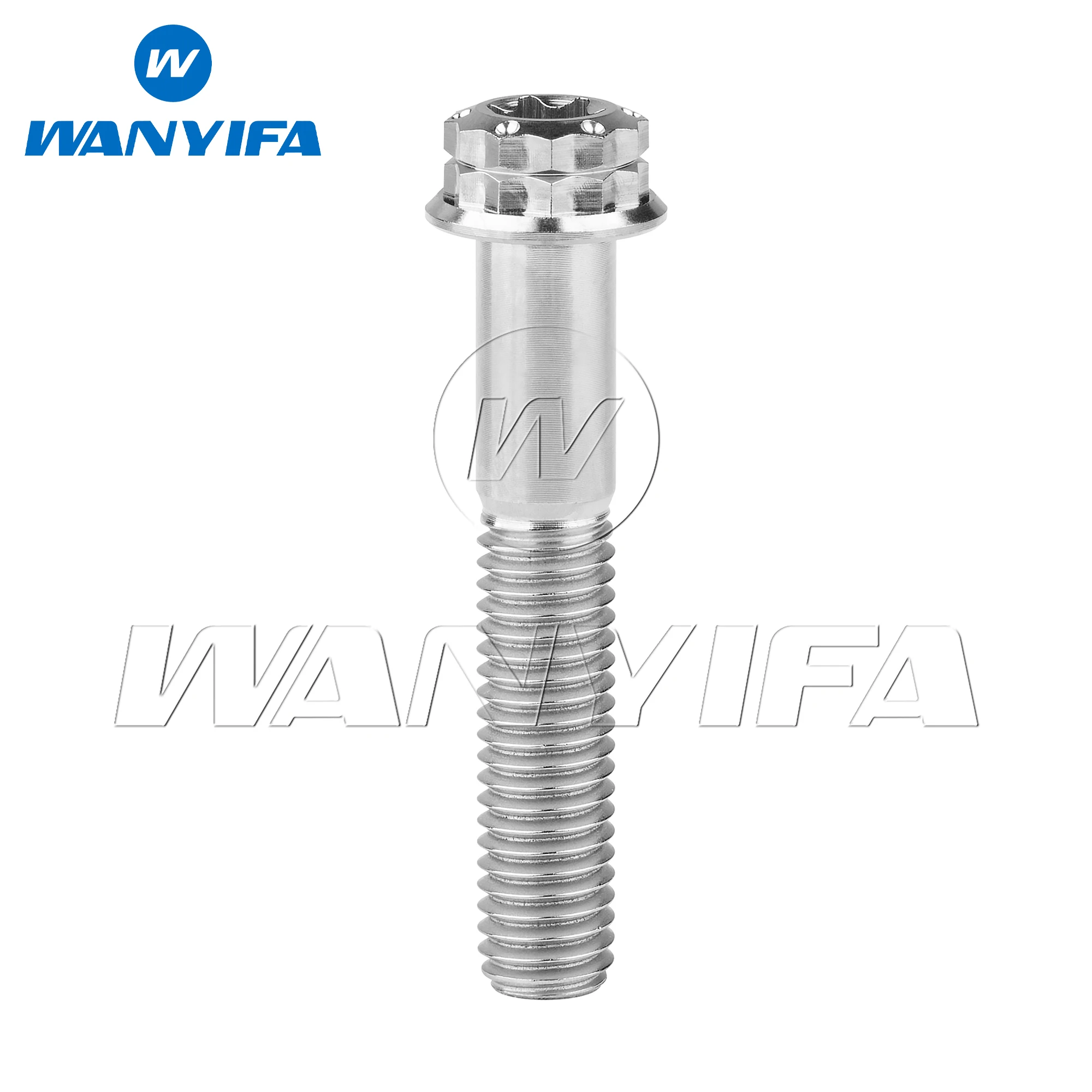 

Титановый болт Wanyifa M8x15 20 25 30 35 40 45 50 55 60 65 80 мм Фланец 12-точечная головка Torx T40 с винтом с логотипом "W" для мотоцикла