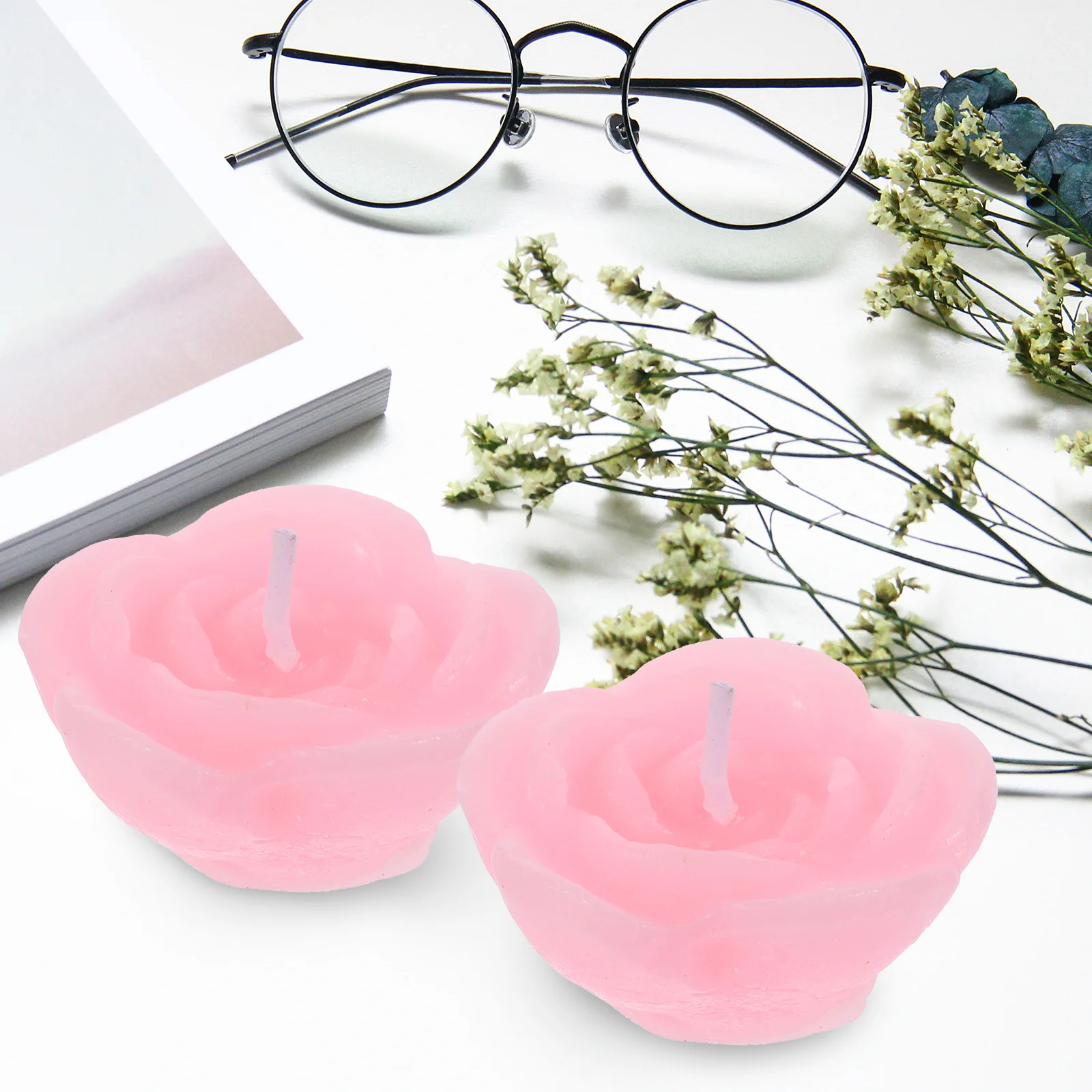 12 шт. розовые свечи в форме розы плавающий цветок домашний декор для свадебной