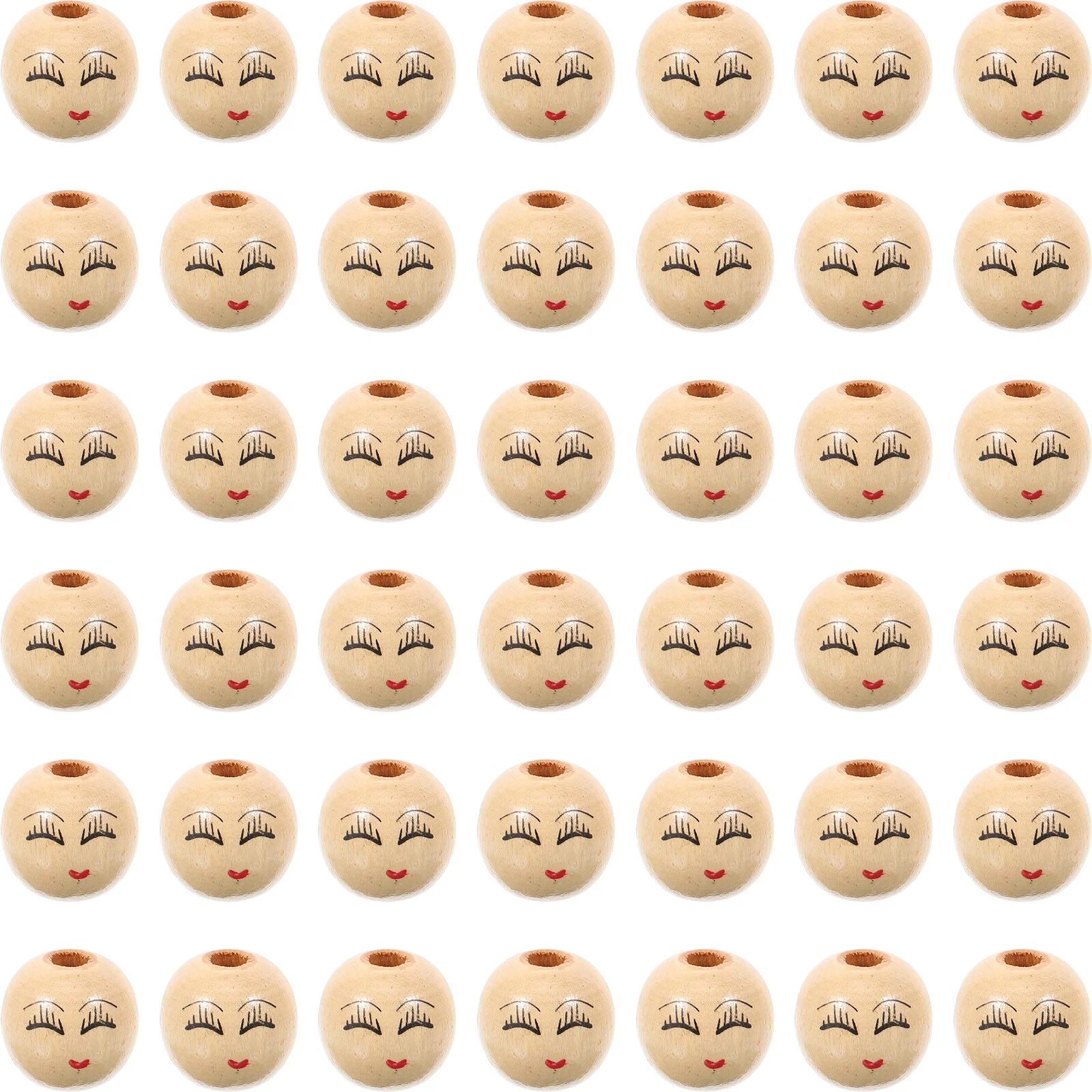 

50 шт., деревянные бусины с большими отверстиями для изготовления ювелирных изделий