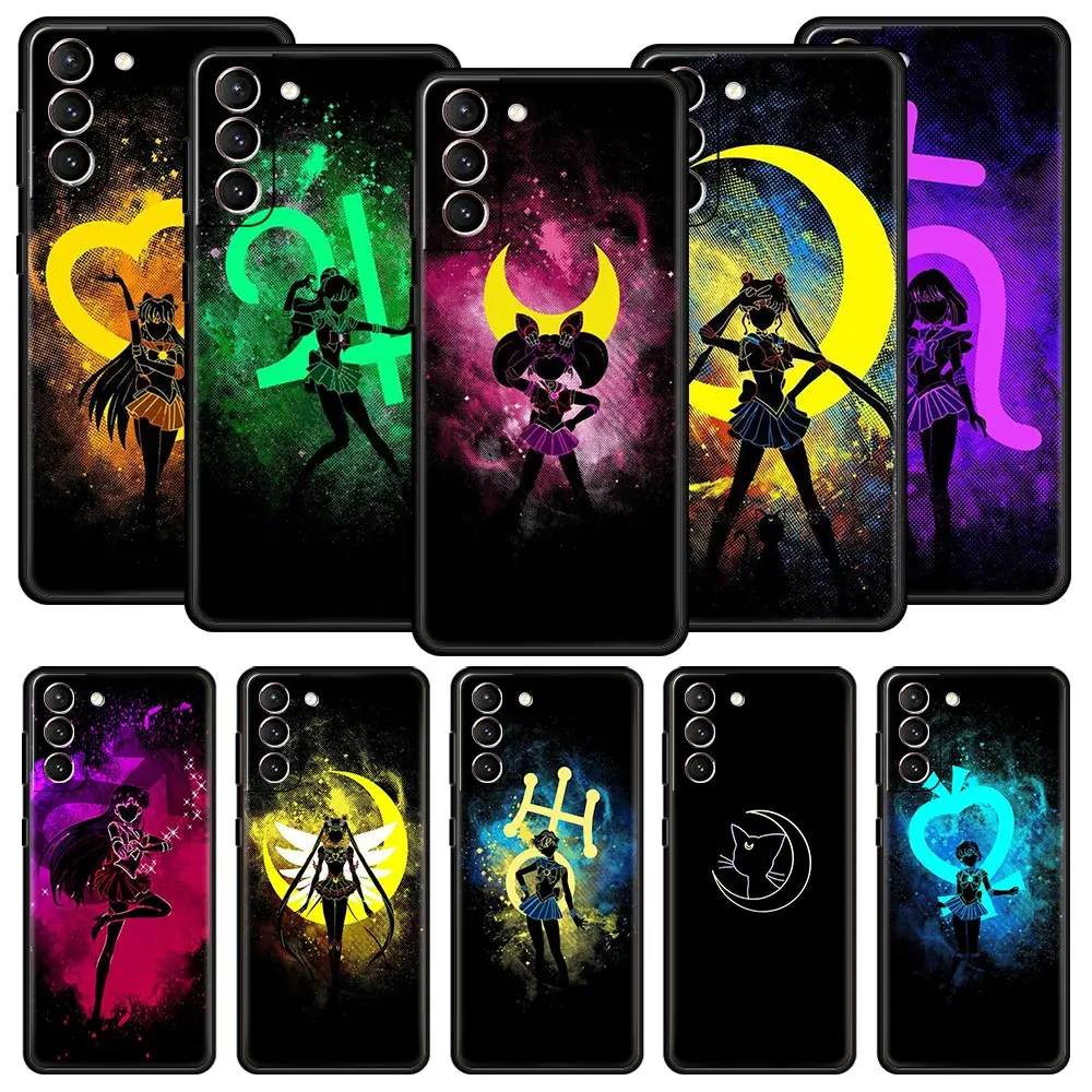 Чехол для телефона с мультяшным Сейлор Мун Samsung Galaxy S22 S20 FE S10 Plus S21 Ultra 5G S10E S9 S8 Note 10