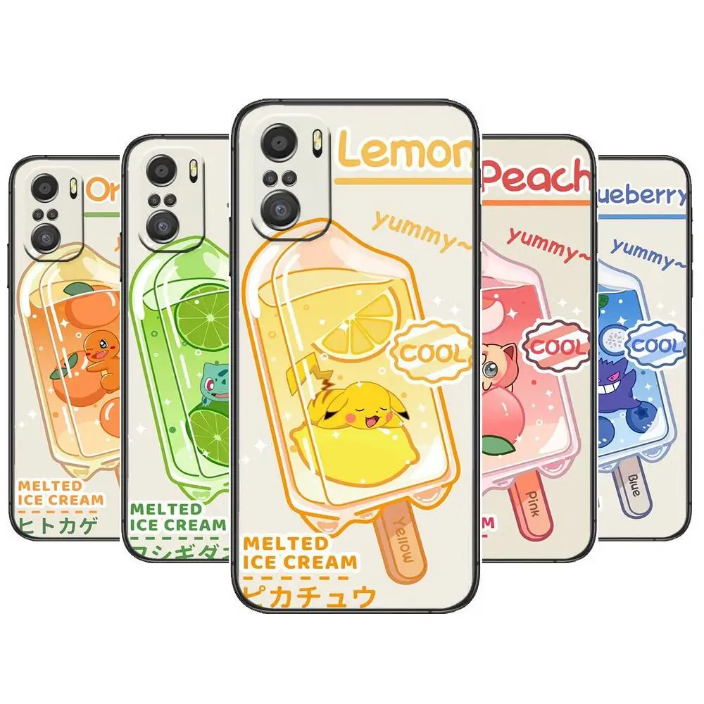 

Pokemon ice cream kawaii For Xiaomi Redmi Note 10S 10 9T 9S 9 8T 8 7S 7 6 5A 5 Pro Max Soft Black Phone Case