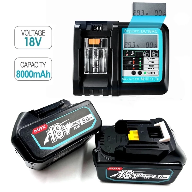 

100% Оригинальный Makita 18 В 8000 мАч перезаряжаемый Электроинструмент Makita Аккумулятор со светодиодом литий-ионный сменный LXT BL1860B BL1860 BL1850
