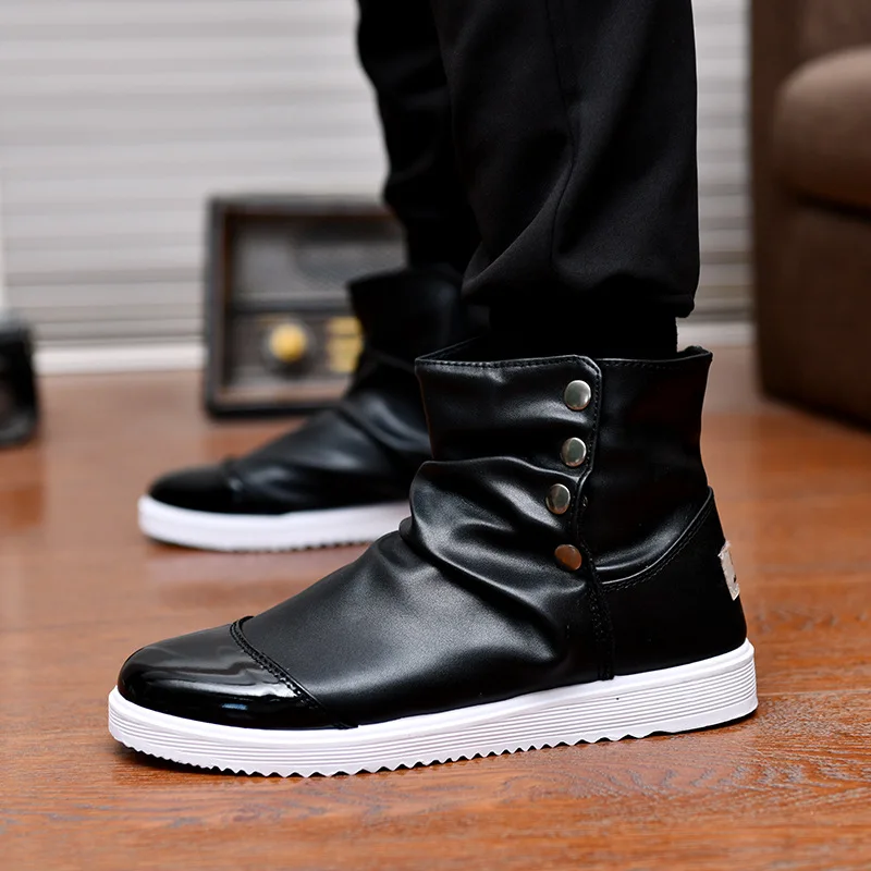 ботинки Ковбойские сапоги мужские заклепки британский стиль внутренние