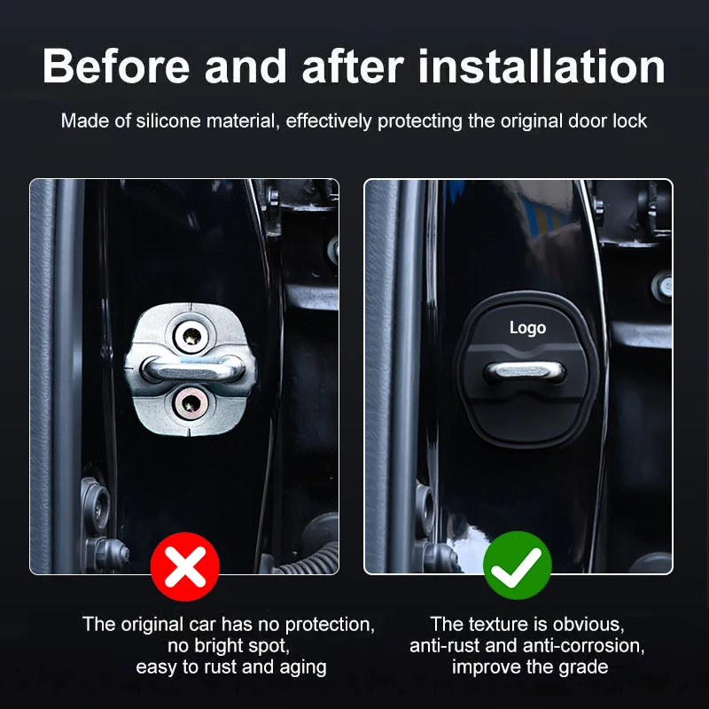 2 шт./компл. силиконовый защитный чехол с пряжкой дверного замка автомобиля для
