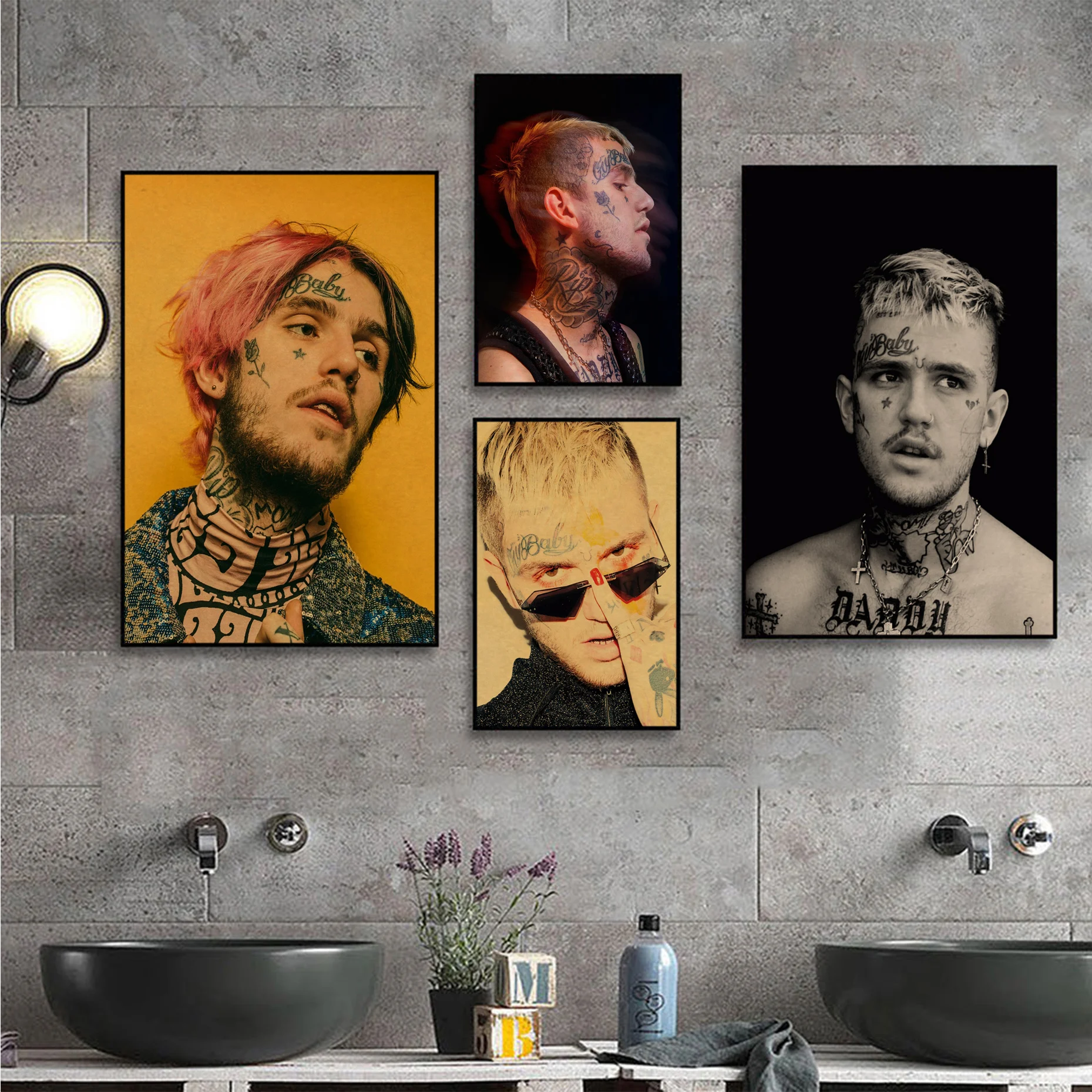 

Hip Hop Rapper Lil Peep Retro Kraft Paper Poster Decoracion Painting Wall Art Kraft Paper Home Decor