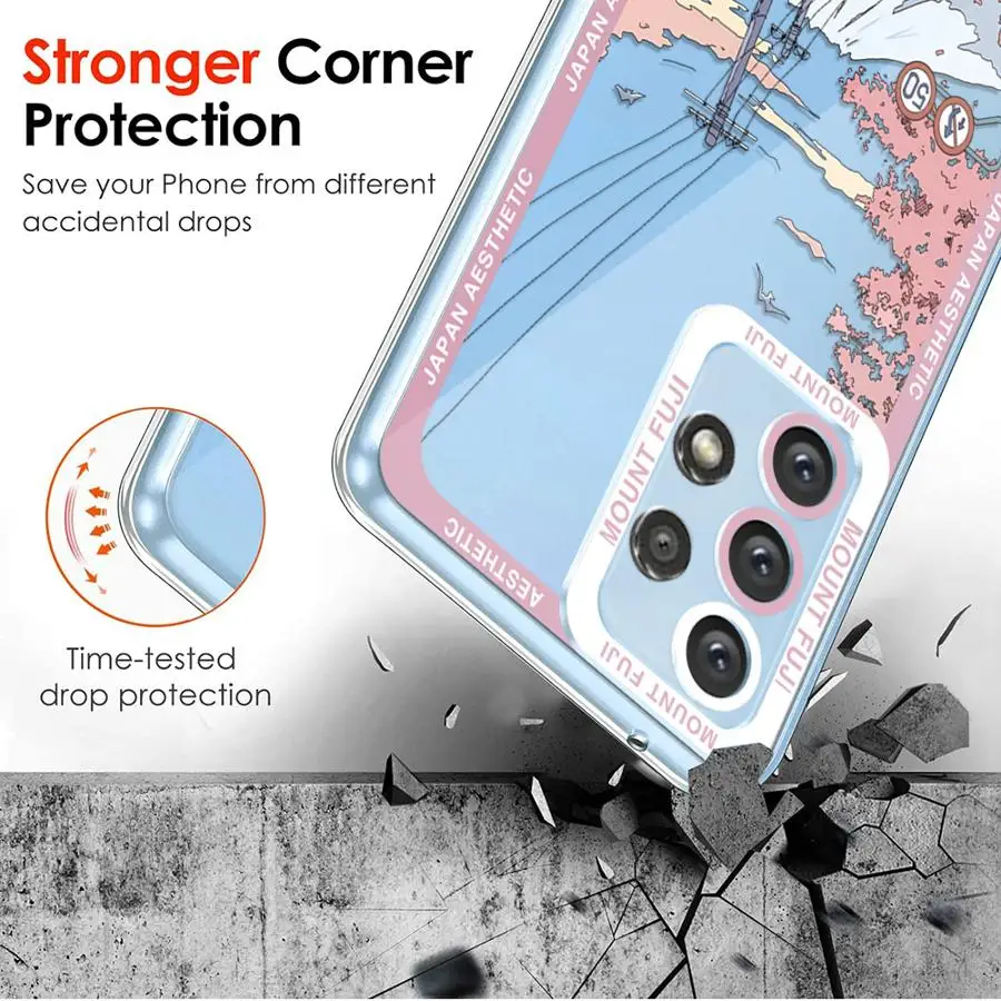 Sakura Street Japan phone Case for Samsung A13 A14 A15 A23 4G 5G A24 A25 A33 A34 A53 A54 A73 A35 A55 bag