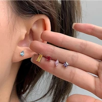 fashion silver 925 geometric stud earrings for women girls gifts