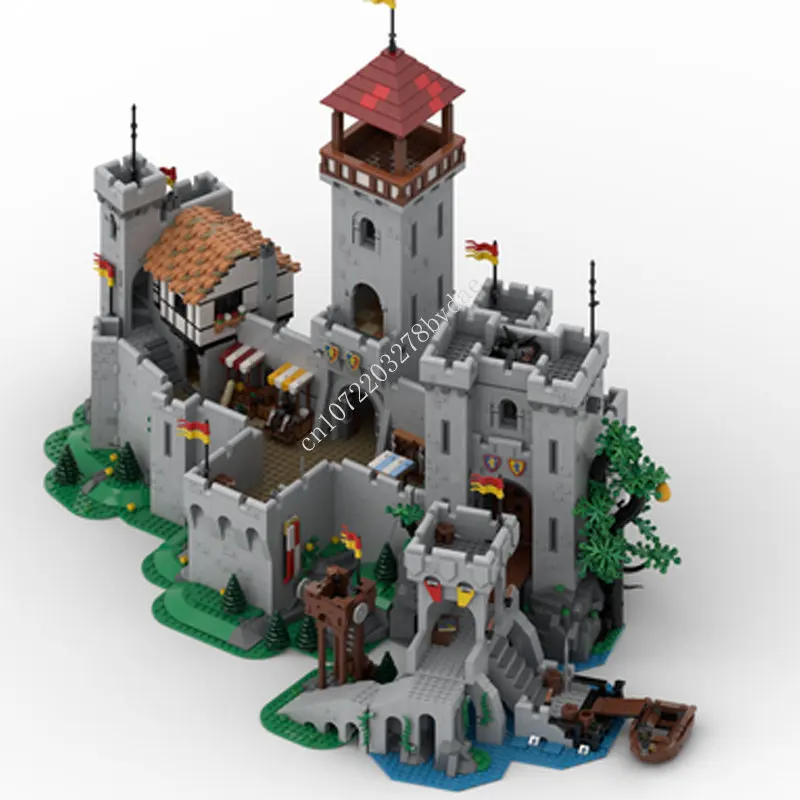

604PCS MOC Castle Model Building Blocks Lion Kinghts Castle Bridge Architecture DIY Assembly Technology Bricks Kids Toys Gifts