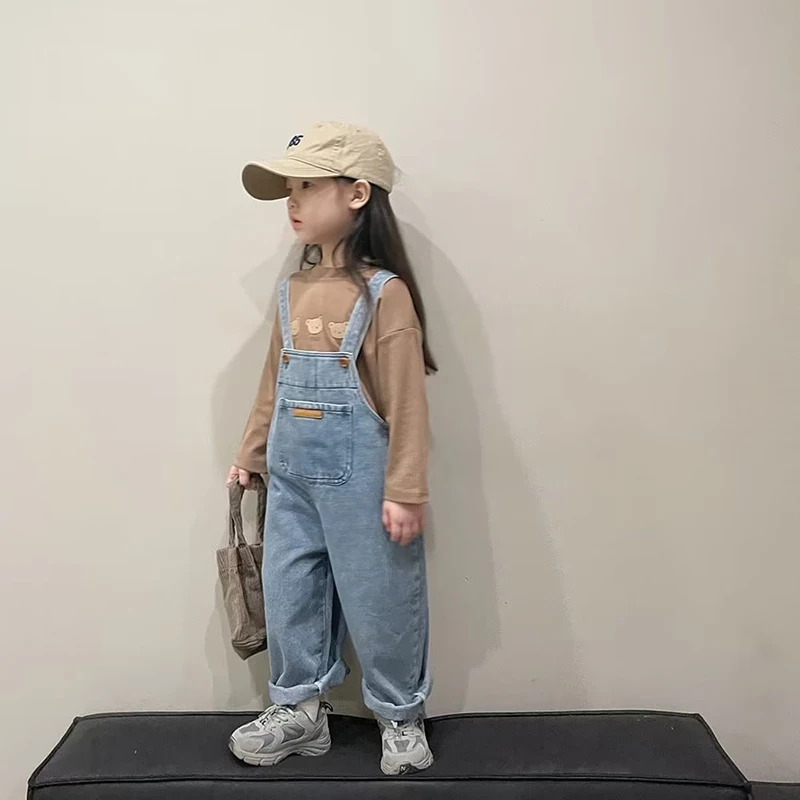 

Children'S Jeans Overalls Spring And Autumn 2023 New Boys And Girls Loose Casual Pants In The Korean Version Of Children&#0