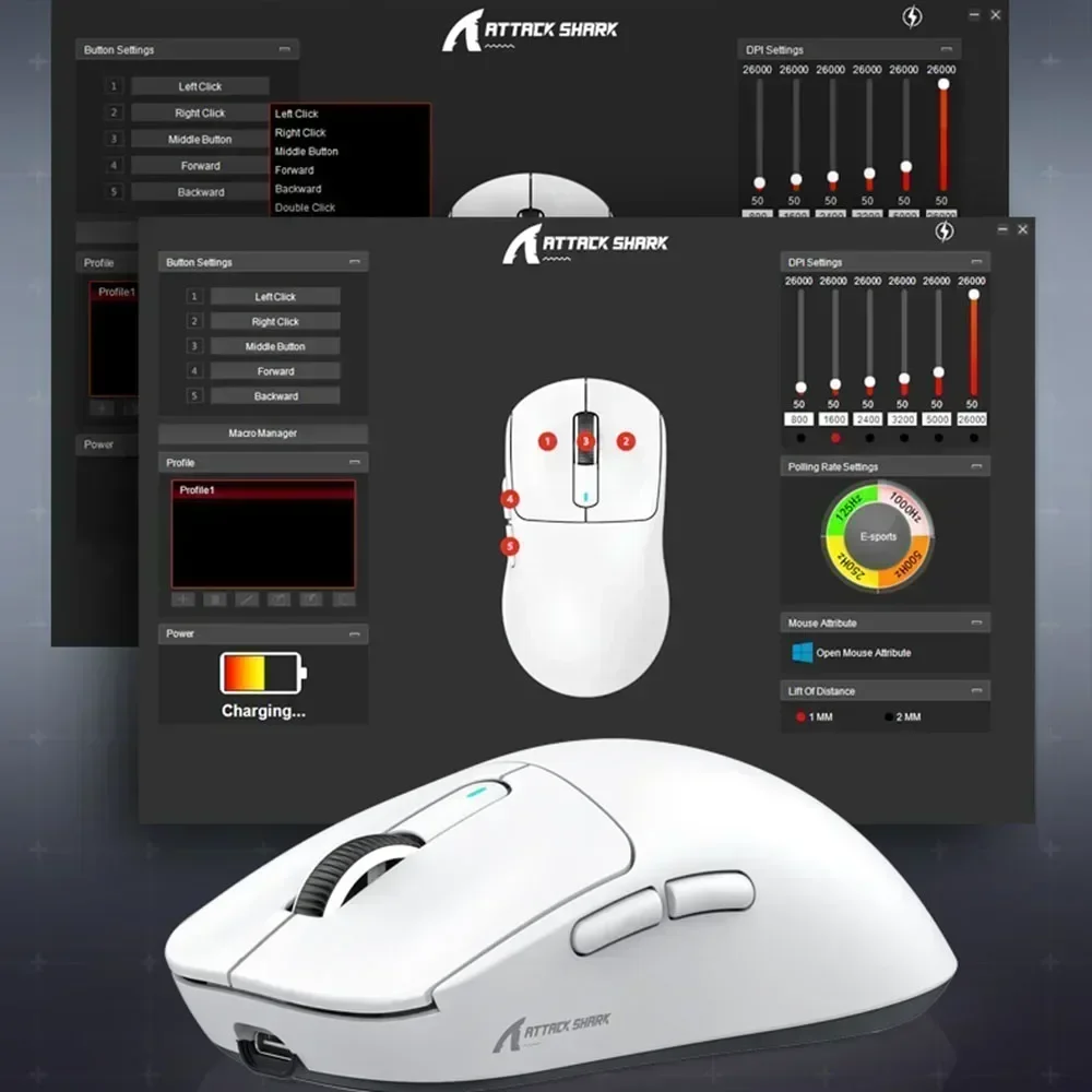 Bluetooth-мышь Attack Shark X3 PixArt PAW3395