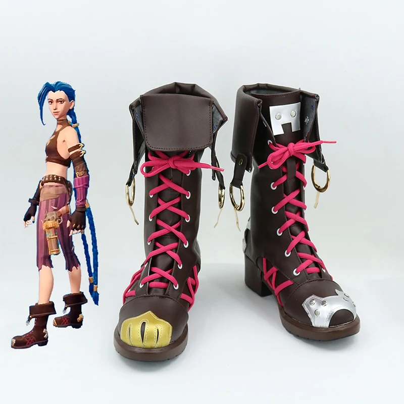 

New Game LOL Arcane Jinx Cosplay Shoes Props Boots Halloween Party Accessories Customization