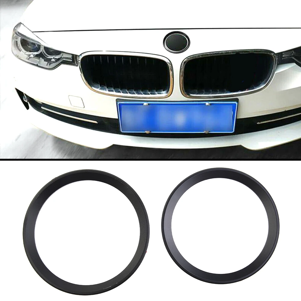 

2PCS Black Front Rear Logo Surrounding Ring Covers Trims Exterior Decoration AccessoriesFor BMW 3 4 Series 82 Mm & 74 Mm Emblem