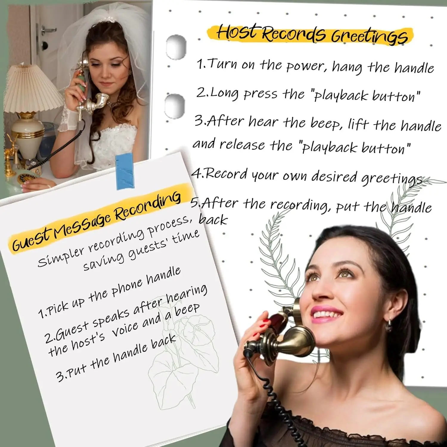 Аудио-телефонная гостевая книга для гостей свадьбы голосовая входа аудио