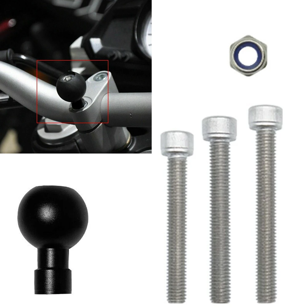 

Motorcycle Handlebar Clamp Base 1 Inch Ball With M8 Screws For Ram Mount Gopro Action Cameras Cell Phone Smartphone