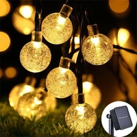 solar led lights outdoor crystal string lights with 8 modes waterproof for garden yard home christmas decoration solar bulbs