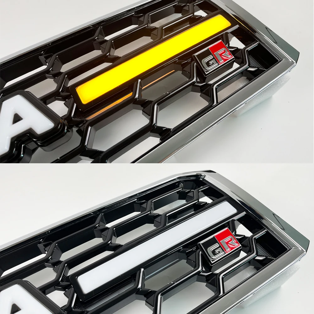 Светодиодный хромированный передний гриль GR сменная решетка для Toyota Land Cruiser 70 76 79