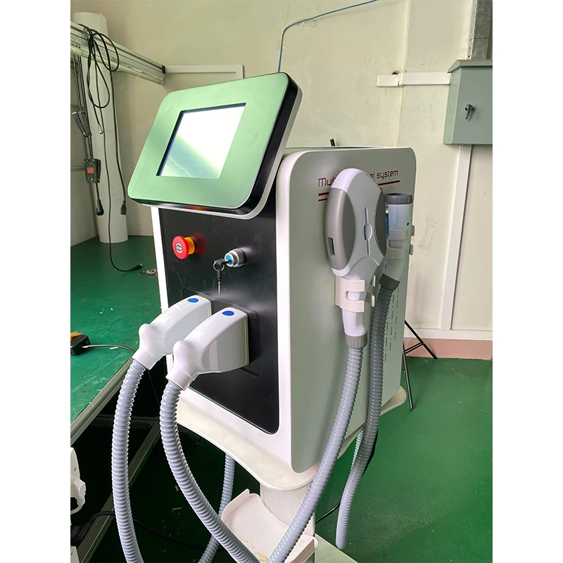 3 IN 1 OPT IPL Epilation Tattoo Removed Equipment E-light Nd Yag Eyebrow pigment hair Remove red blood Skin rejuvena Machine