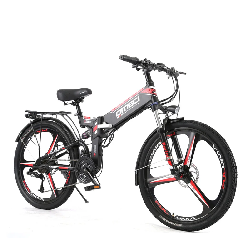 

48v10ah Electric Bicycle 26 Inches Folding Aluminum Alloy 21/27 Speed Mountain E-Bike 300w Brushless Motor Endurance 40-50km