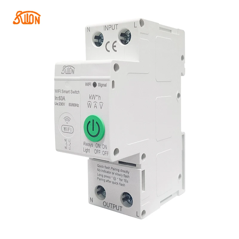 Умный переключатель smartlife 63A устройство для измерения энергии в кВтч 2P Wi-Fi