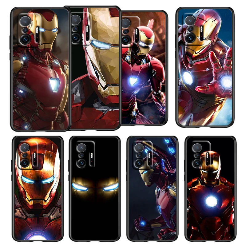 

Marvel Iron Man Hot For Xiaomi 11 11T 10T Note 10 Mi 9T Ultra Pro Lite 5G Funda Silicone TPU Black Phone Case Coque Cover Capa