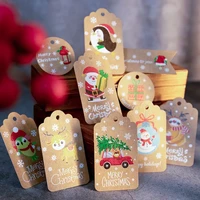 hot 50pcs merry christmas thank you kraft paper tags xmas tree hanging label navidad new year party gift card decorations for ho