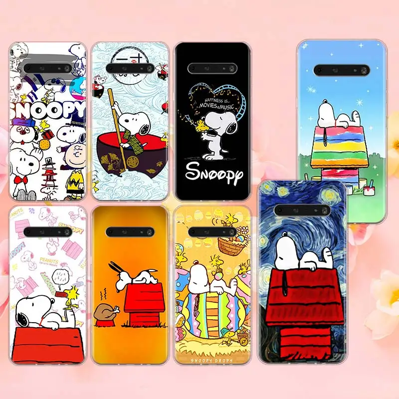

Love Snoopy House Art For LG K92 K22 K71 K61 K51S K41S K50S Q60 V60 V50S V50 V40 V30 G8 X G8S ThinQ Transparent Phone Case