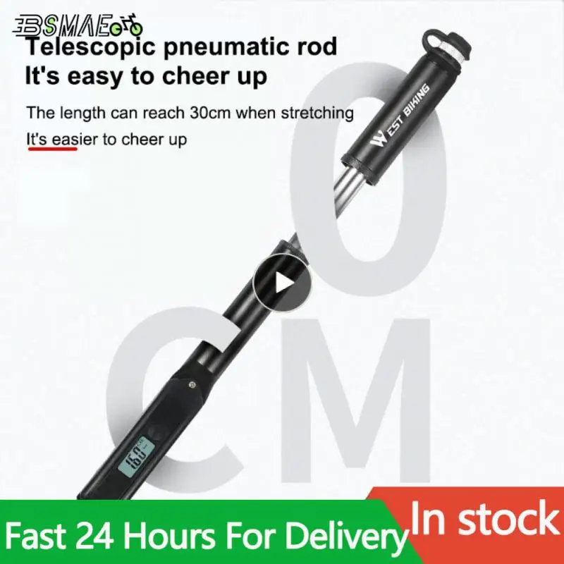 

Telescopic Pumping Bar Mountain Bike Pump Portable Mini Bicycle Pump Electronic Digital Display Universal Pump Handle Pump
