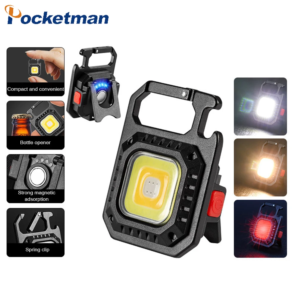 

NEW Mini LED Flashlight Portable USB Rechargeable Work Light Bright Keychain Light Small Pocket Flashlights Torch For Outdoor