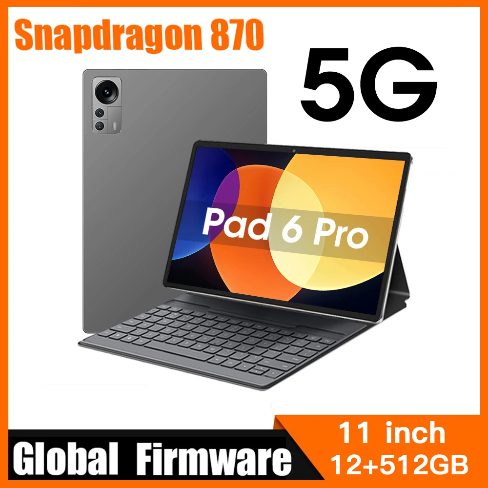 

Планшет глобальная версия Pad 6 Pro, 12 Гб, 512 ГБ, Snapdragon 870, 2560*1600, планшет Android, 11 дюймов, 10000 мАч, 120 Гц, SIM-карта