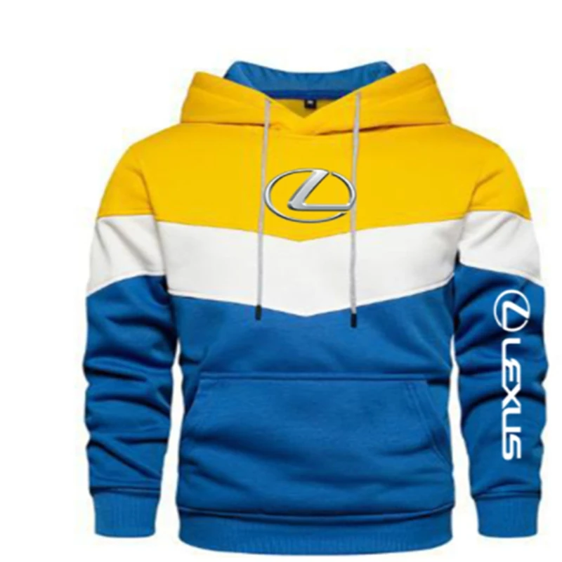

NEW Men's Autumn Spring Hooded LEXUS Color Fashion Sweatshirt Long Sleeve Ccasual Hoodies Sports Patchwork Sweatshirts